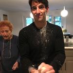 We all got a bit of flour on us. Here's Mike